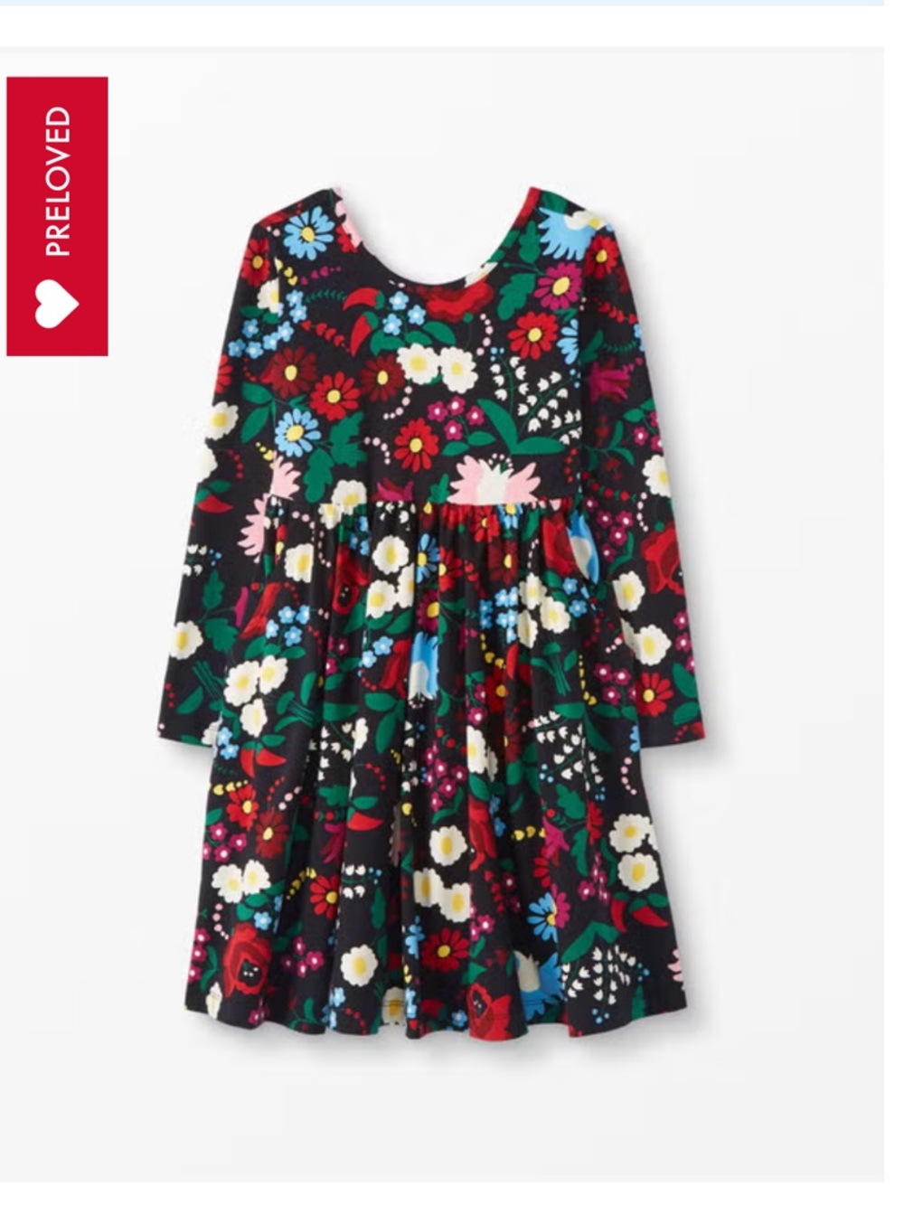 NWOT Hanna Andersson: Celebration Playdress Black Whimsy Floral Print: Size 8